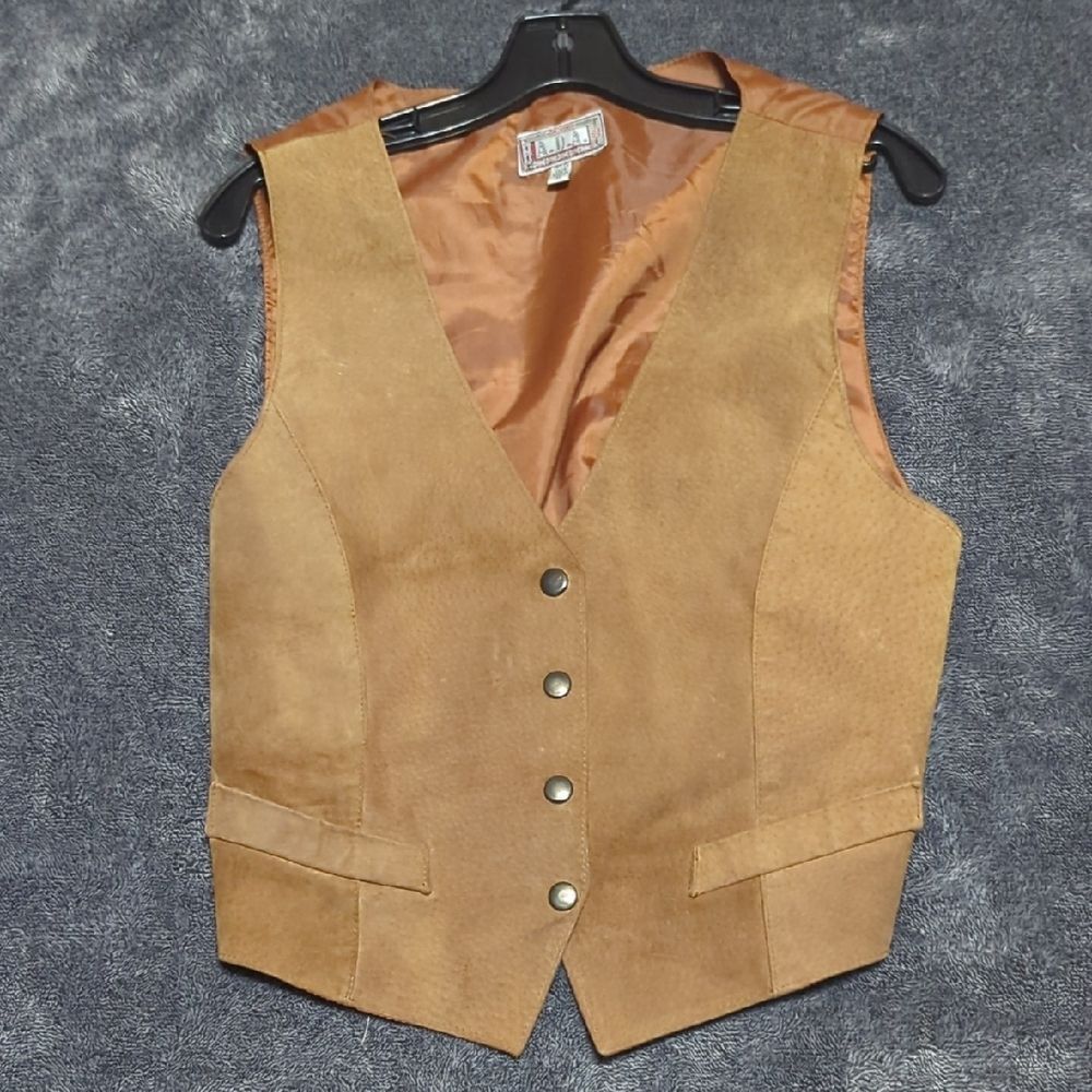 Men's Leather Suede Rust‎ Maple Vest M
